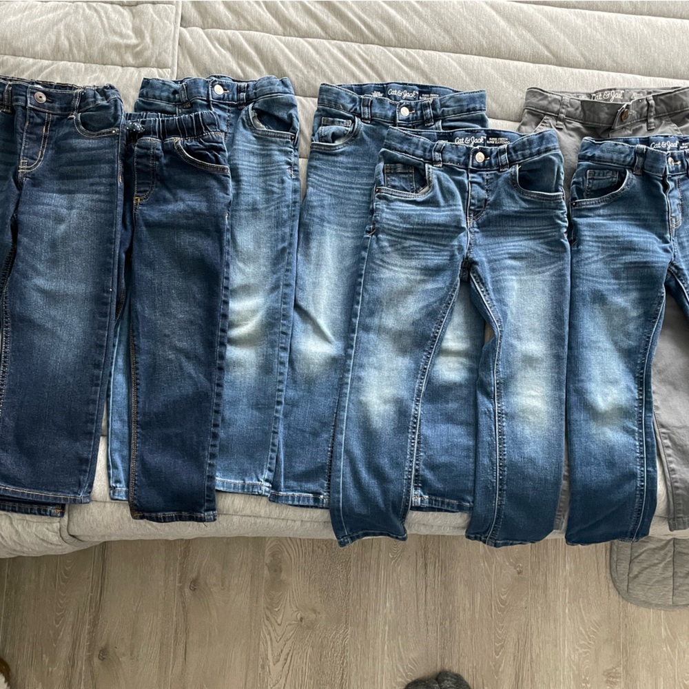 Boys 5T Jeans Pants Cat & Jack OshKosh Jumping Beans - 7 Pants in Total